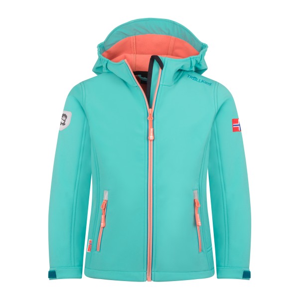 Trollkids - Girl's Trollfjord Jacket - Softshelljacke Gr 164 türkis von Trollkids