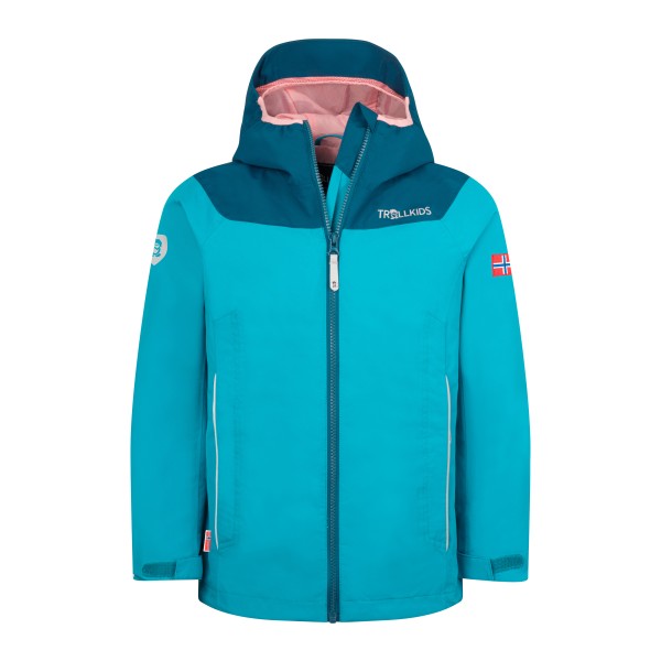 Trollkids - Girls Bergen Jacket - Regenjacke Gr 128 türkis von Trollkids