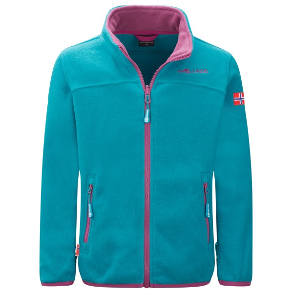 Trollkids - Girls Oppdal Jacket XT - Fleecejacke Gr 110 türkis von Trollkids