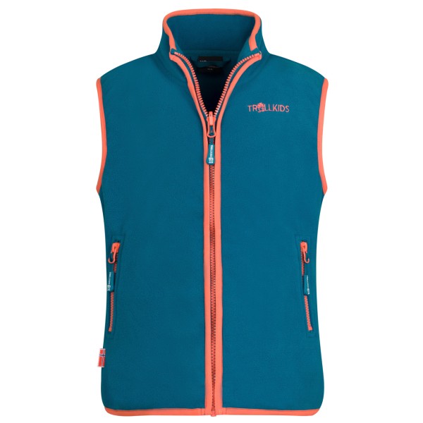 Trollkids - Kid's Arendal Vest - Fleecegilet Gr 98 blau von Trollkids