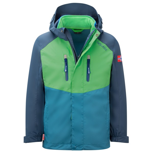 Trollkids - Kid's Bryggen 3in1 Jacket - Doppeljacke Gr 128 blau von Trollkids