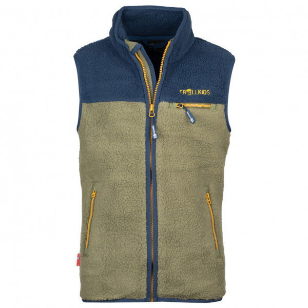 Trollkids - Kid's Hemsedal Vest - Fleecegilet Gr 92 oliv von Trollkids