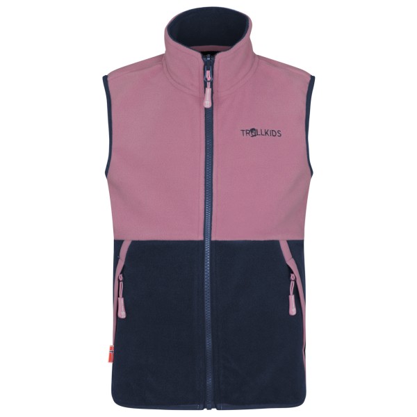 Trollkids - Kid's Kjerag Vest - Fleecegilet Gr 128 rosa/blau von Trollkids