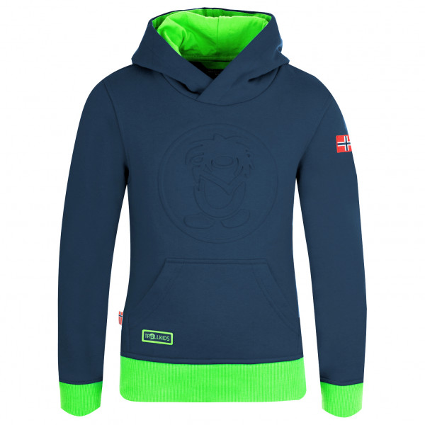 Trollkids - Kid's Lillehammer Sweater - Hoodie Gr 110 blau von Trollkids