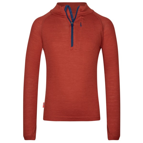 Trollkids - Kid's Lofoten Half Zip - Merinoshirt Gr 164 rot von Trollkids