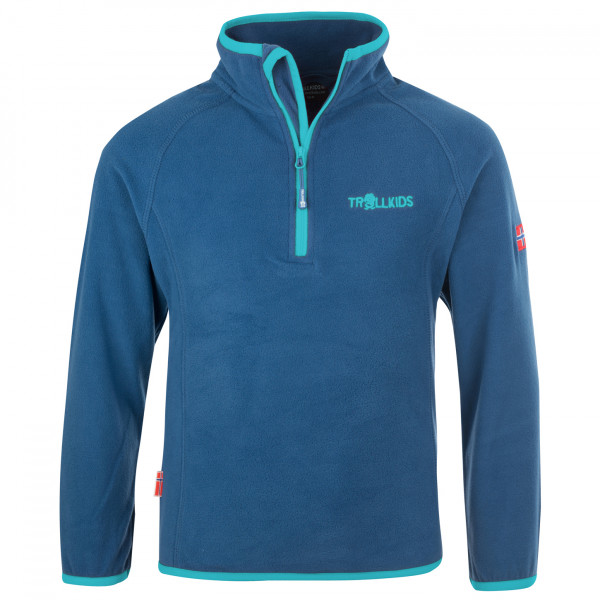 Trollkids - Kid's Nordland Half Zip - Fleecepullover Gr 128 blau von Trollkids