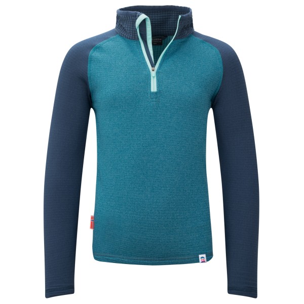 Trollkids - Kid's Rauland Half Zip - Fleecepullover Gr 128 blau/türkis von Trollkids