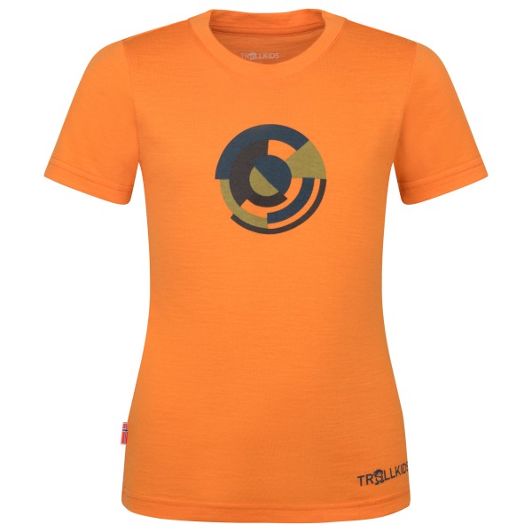 Trollkids - Kid's Sandefjord T-Shirt XT-Shirt - Merinoshirt Gr 110 orange von Trollkids