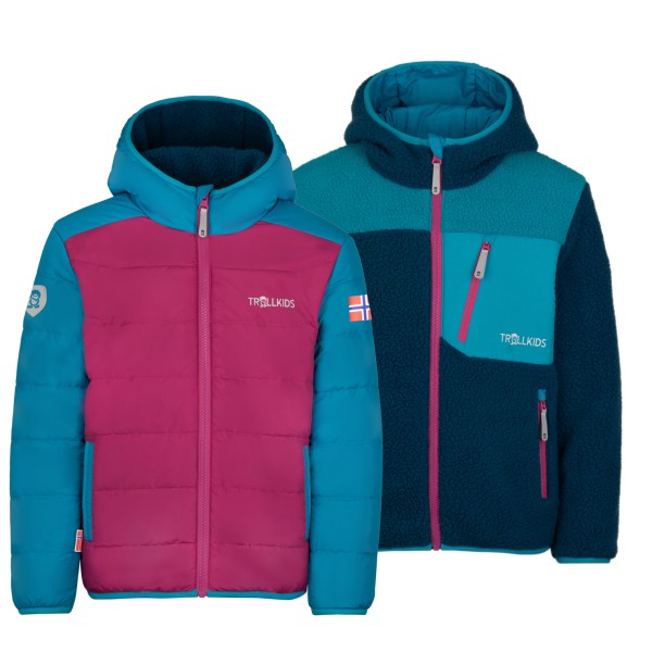 Trollkids - Kid's Sandvika Turnover Jacket - Fleecejacke Gr 104;110;116;128;140;152;164;176;92;98 blau;bunt;oliv/blau von Trollkids