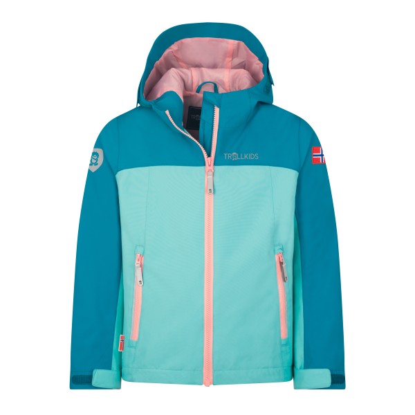 Trollkids - Kid's Telemark Jacket - Regenjacke Gr 110 türkis von Trollkids