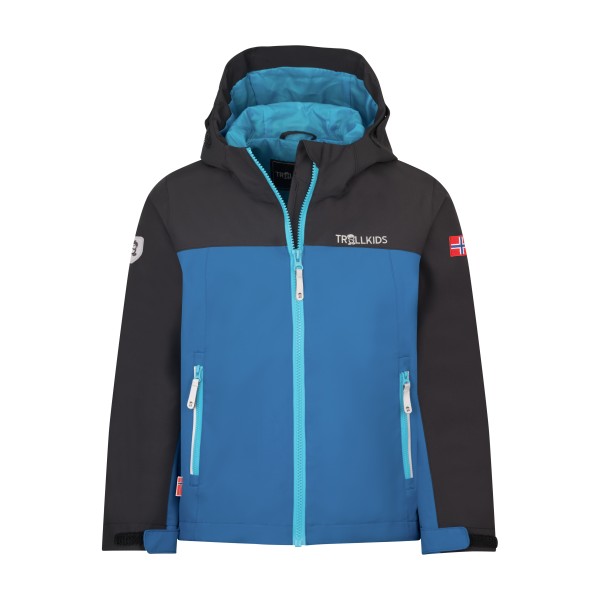 Trollkids - Kid's Telemark Jacket - Regenjacke Gr 128 blau von Trollkids