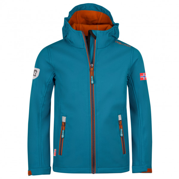 Trollkids - Kid's Trollfjord Jacket - Softshelljacke Gr 128 blau von Trollkids