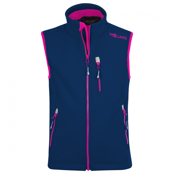 Trollkids - Kid's Trollfjord Vest - Softshellgilet Gr 128 blau von Trollkids