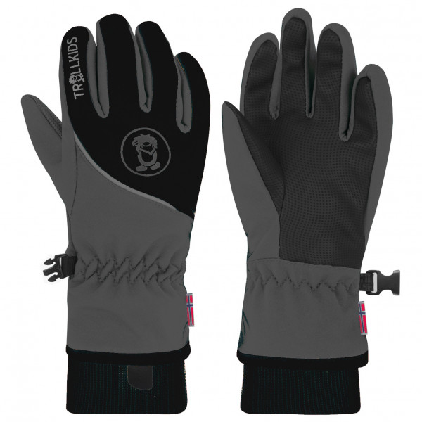 Trollkids - Kid's Trolltunga Glove - Handschuhe Gr 5 - 9-10 Years schwarz/grau von Trollkids