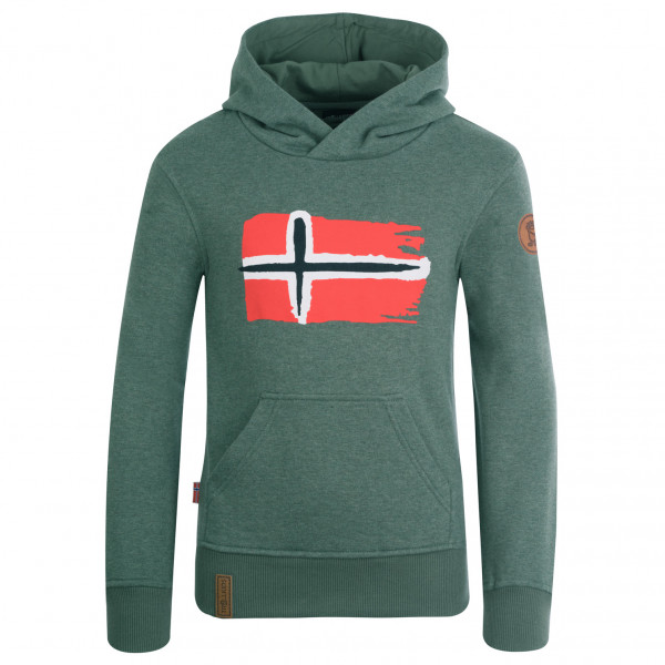 Trollkids - Kid's Trondheim Sweater - Hoodie Gr 104 oliv von Trollkids