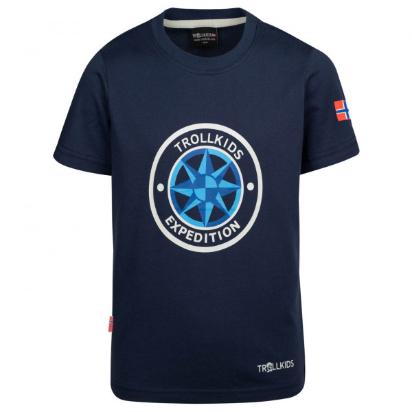 Trollkids - Kid's Windrose T - T-Shirt Gr 104 blau von Trollkids