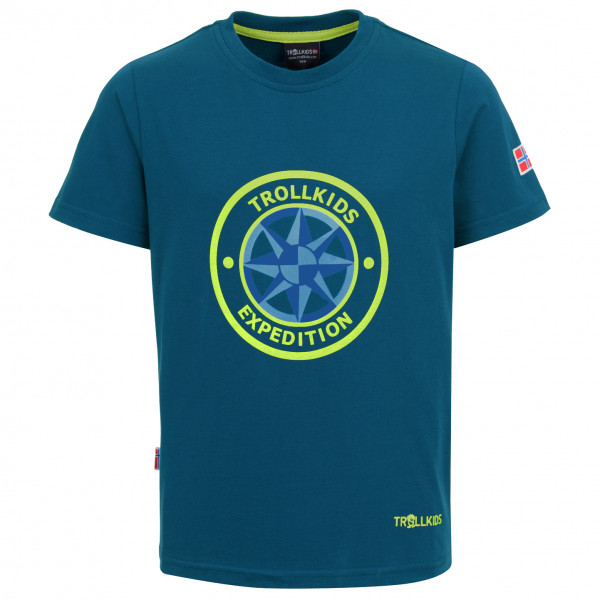 Trollkids - Kid's Windrose T - T-Shirt Gr 140 blau von Trollkids