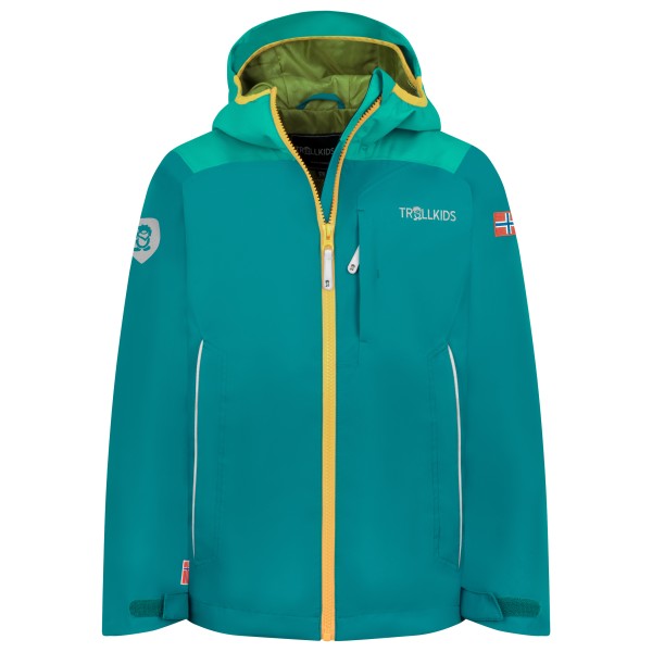 Trollkids - Kids Bergen Jacket - Regenjacke Gr 104 türkis von Trollkids