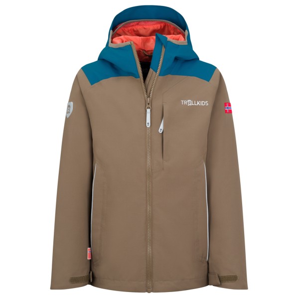 Trollkids - Kids Bergen Jacket - Regenjacke Gr 140 braun von Trollkids