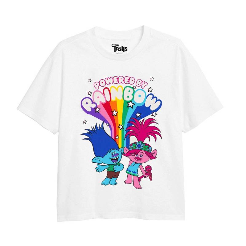 Powered By Rainbows Tshirt Mädchen Weiss 116 von Trolls