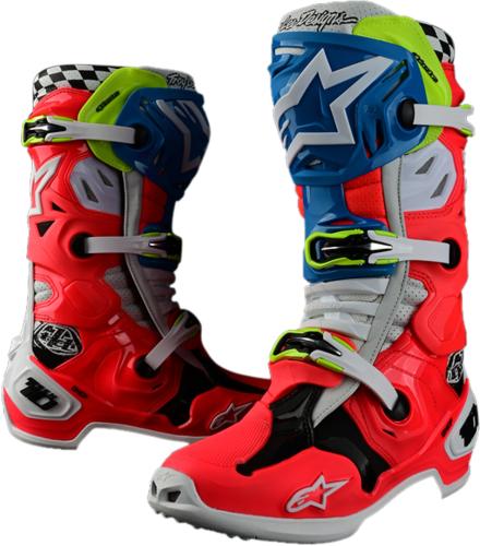 Troy Lee Designs ALPINESTARS / TLD TECH 10 2023 US8 - rot-blau (Grösse: 42) von Troy Lee Designs