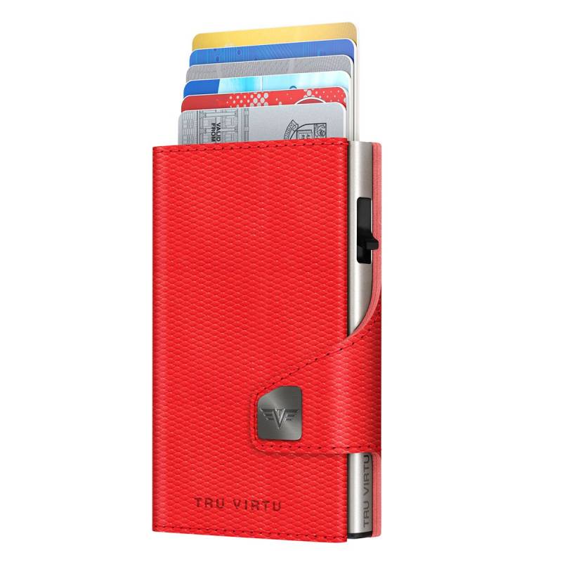 Doubelwallet Click & Slide Rhombus Coral/Silver von Tru Virtu