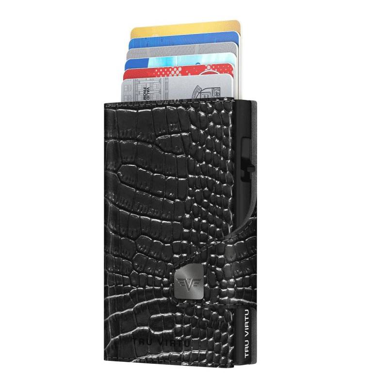 Wallet Click & Slide Classic Croco Black/black Damen Schwarz ONE SIZE von Tru Virtu