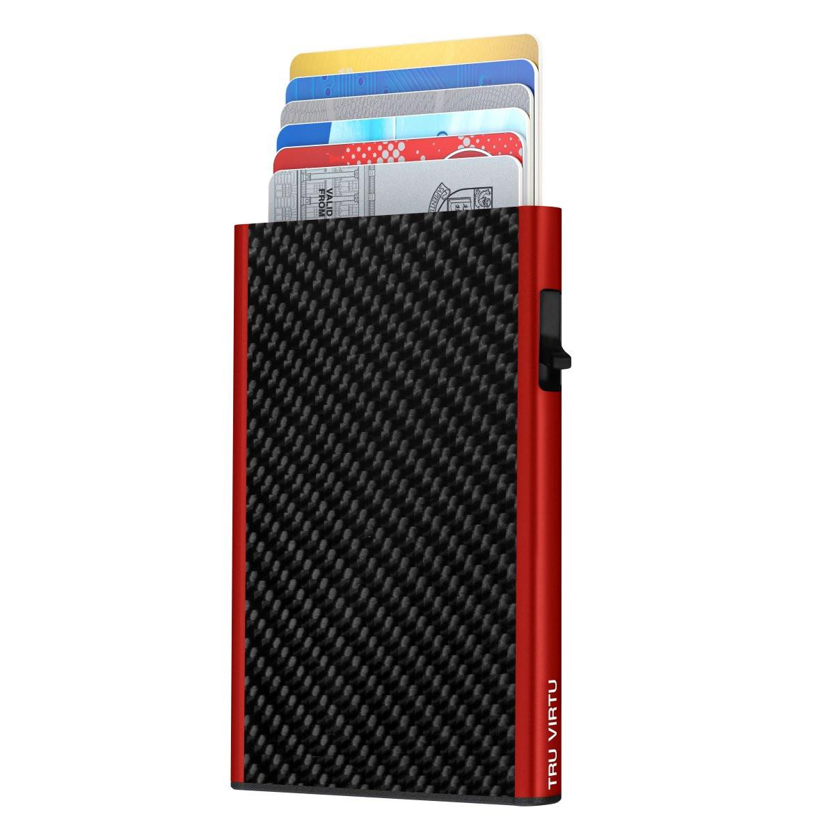 Wallet Click & Slide Carbon Fibre Black/red Damen Schwarz ONE SIZE von Tru Virtu