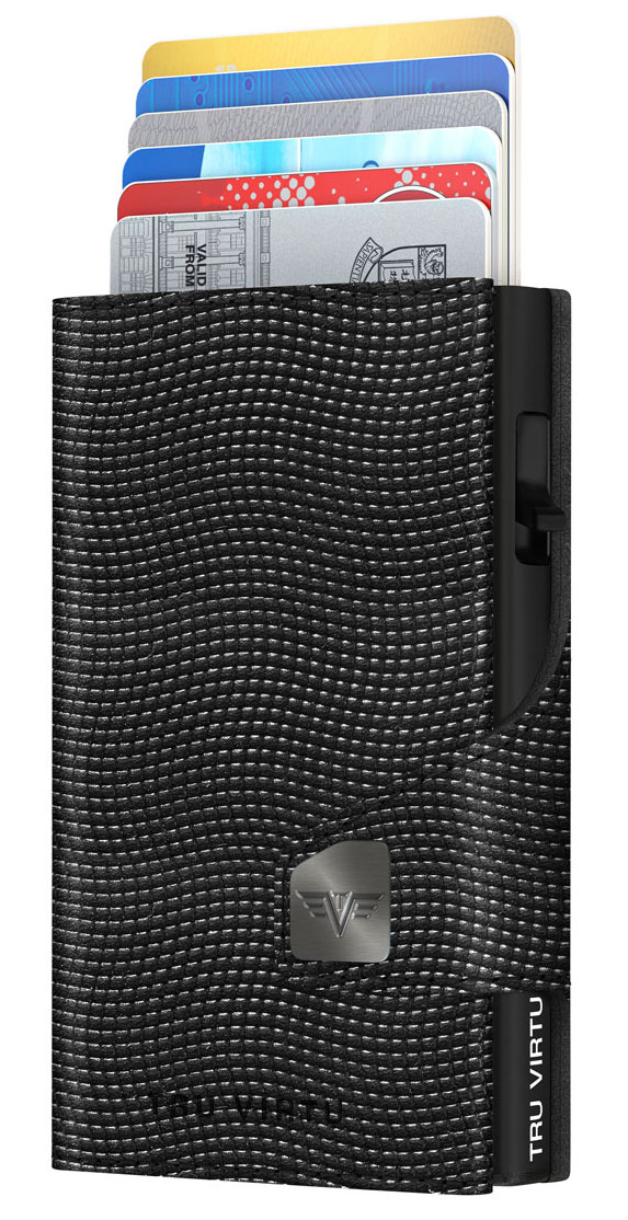 Wallet CLICK & SLIDE Lizard schwarz, schwarz von Tru Virtu