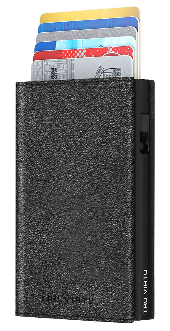 Wallet CLICK & SLIDE Sleek Nappa schwarz, schwarz von Tru Virtu