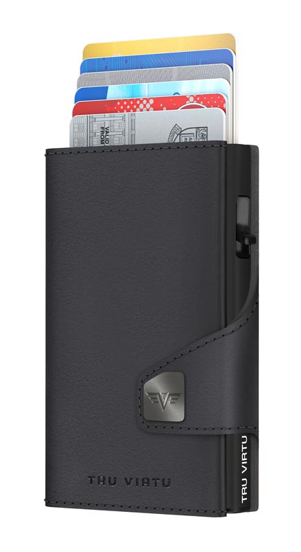 Wallet CLICK & SLIDE Vegan Bio Apfel,  schwarz, schwarz von Tru Virtu