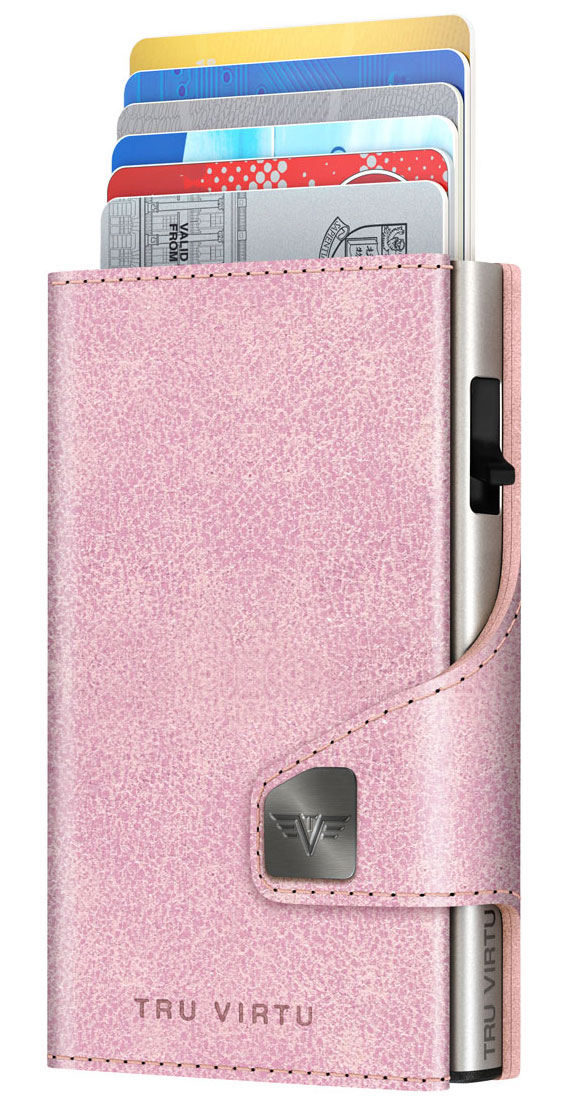 Wallet CLICK & slide Glitter Rosé, silber von Tru Virtu