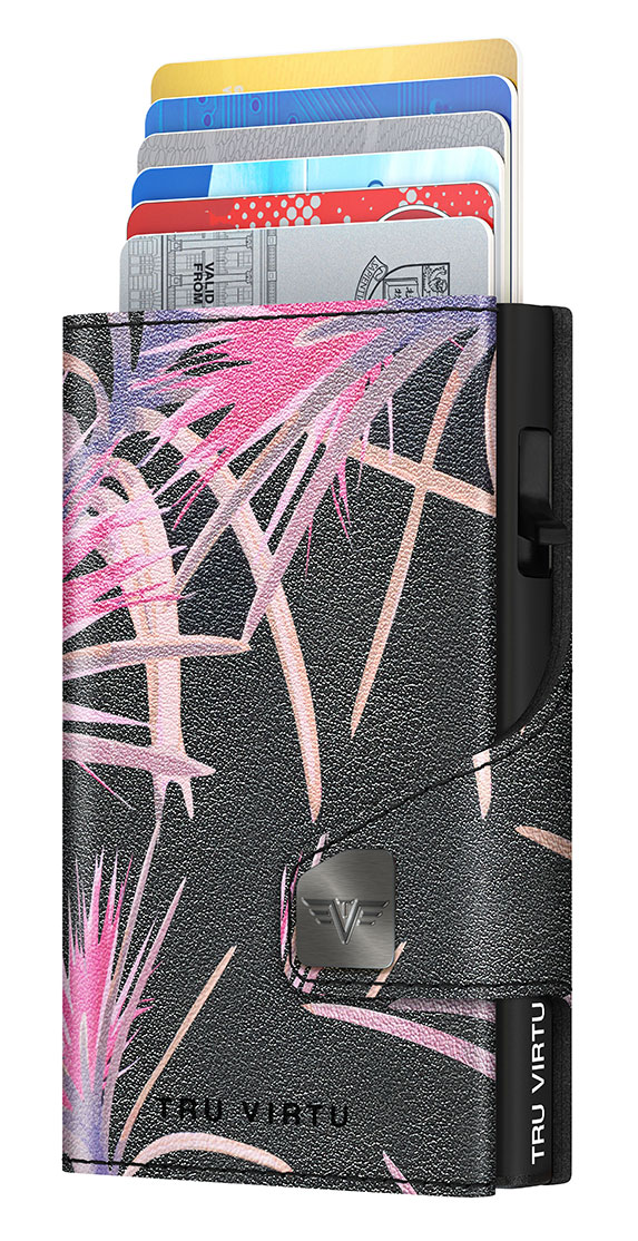 Wallet CLICK & slide Pineapple Flower, schwarz von Tru Virtu