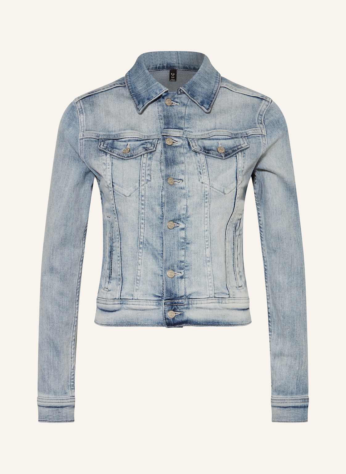 True Religion Cropped-Jeansjacke blau von True Religion