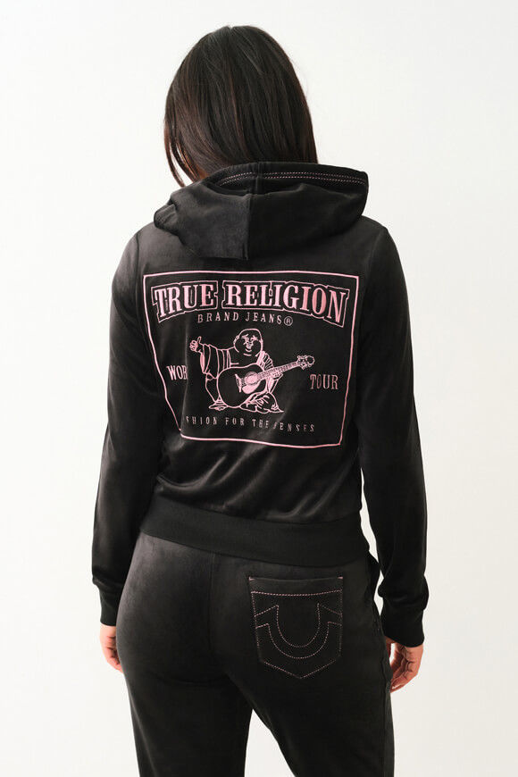 True Religion Samt Jacke | Jet Black | Damen  | XS von True Religion