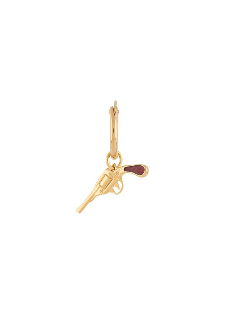 True Rocks pistol charm single hoop earring - Gold von True Rocks