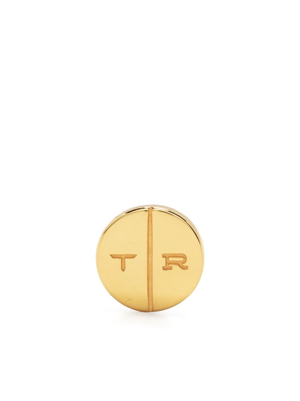 True Rocks round pilll stud earring - Gold von True Rocks