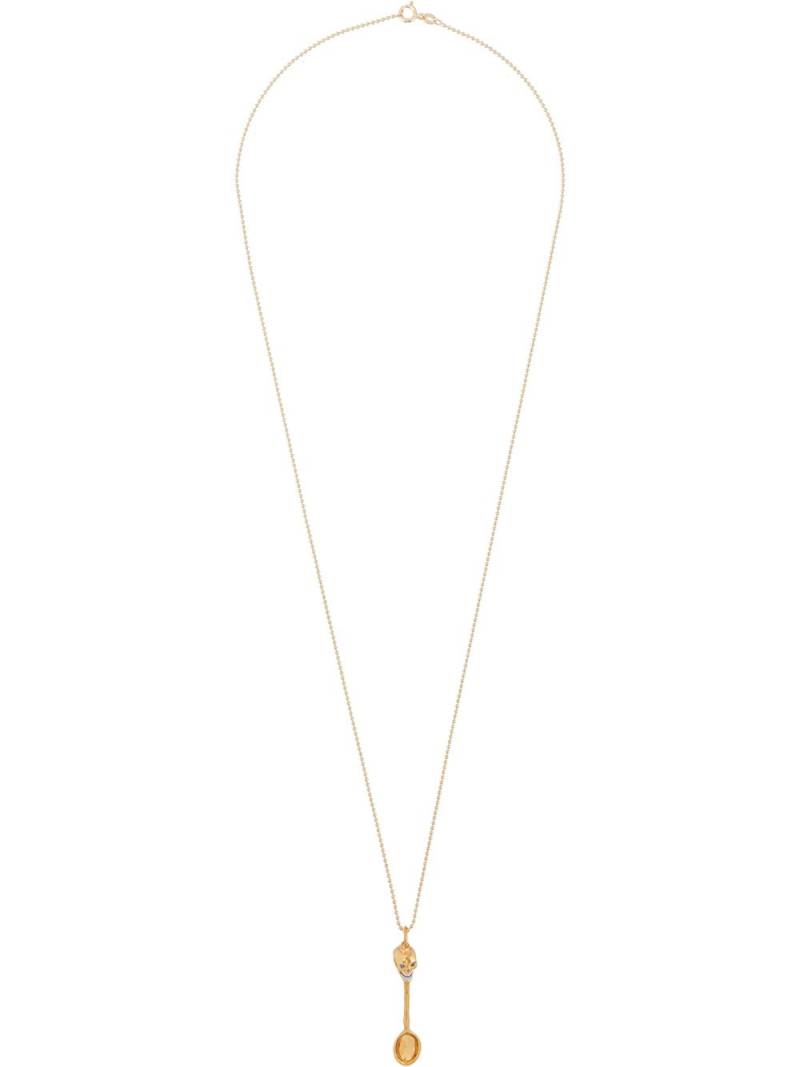 True Rocks skull high bump necklace - Gold von True Rocks