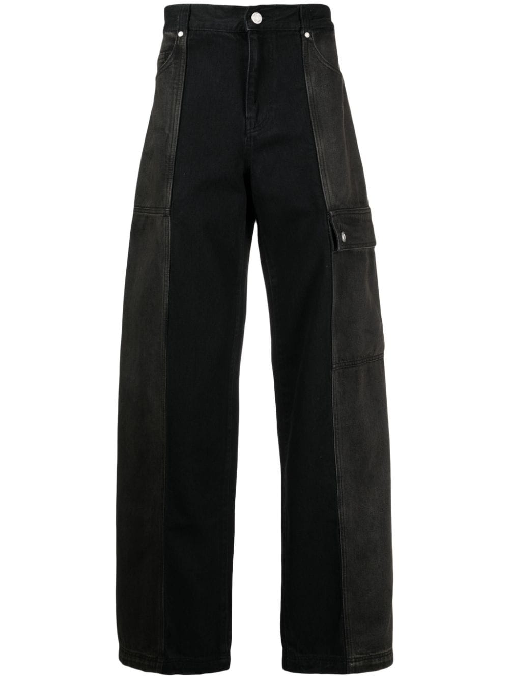 Trussardi wide-leg cargo jeans - Black von Trussardi