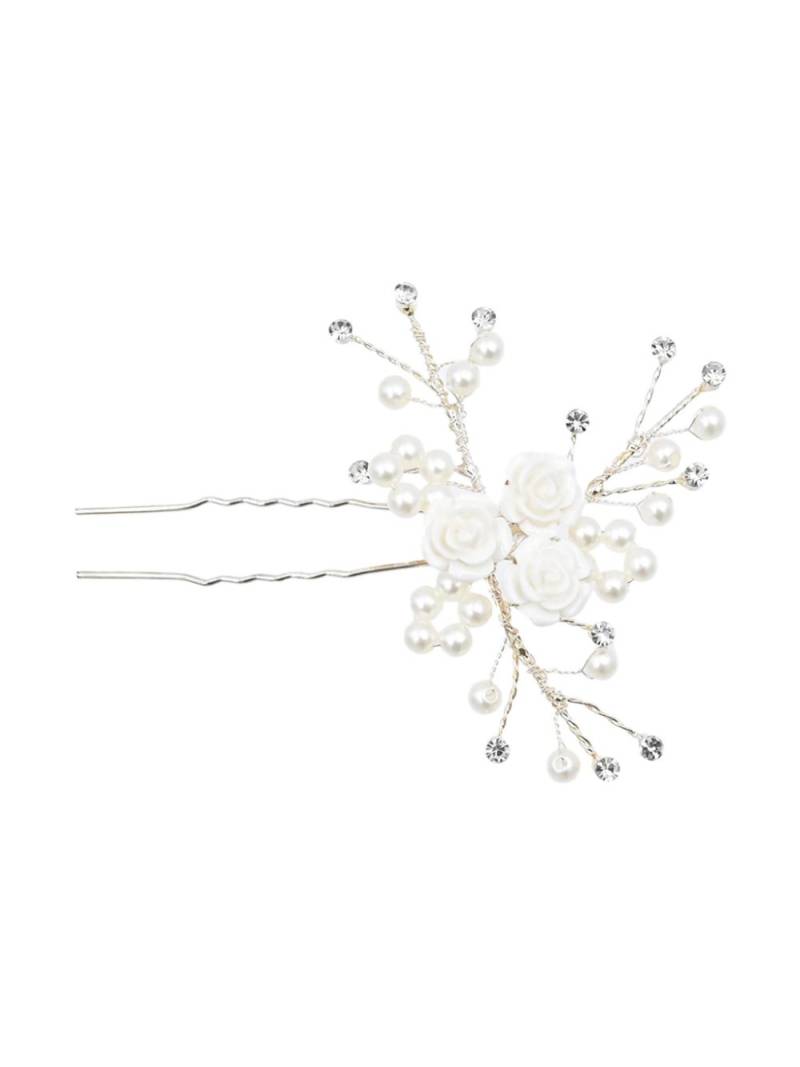 Tulleen Blooming Pearl Rose hair pin - Silver von Tulleen