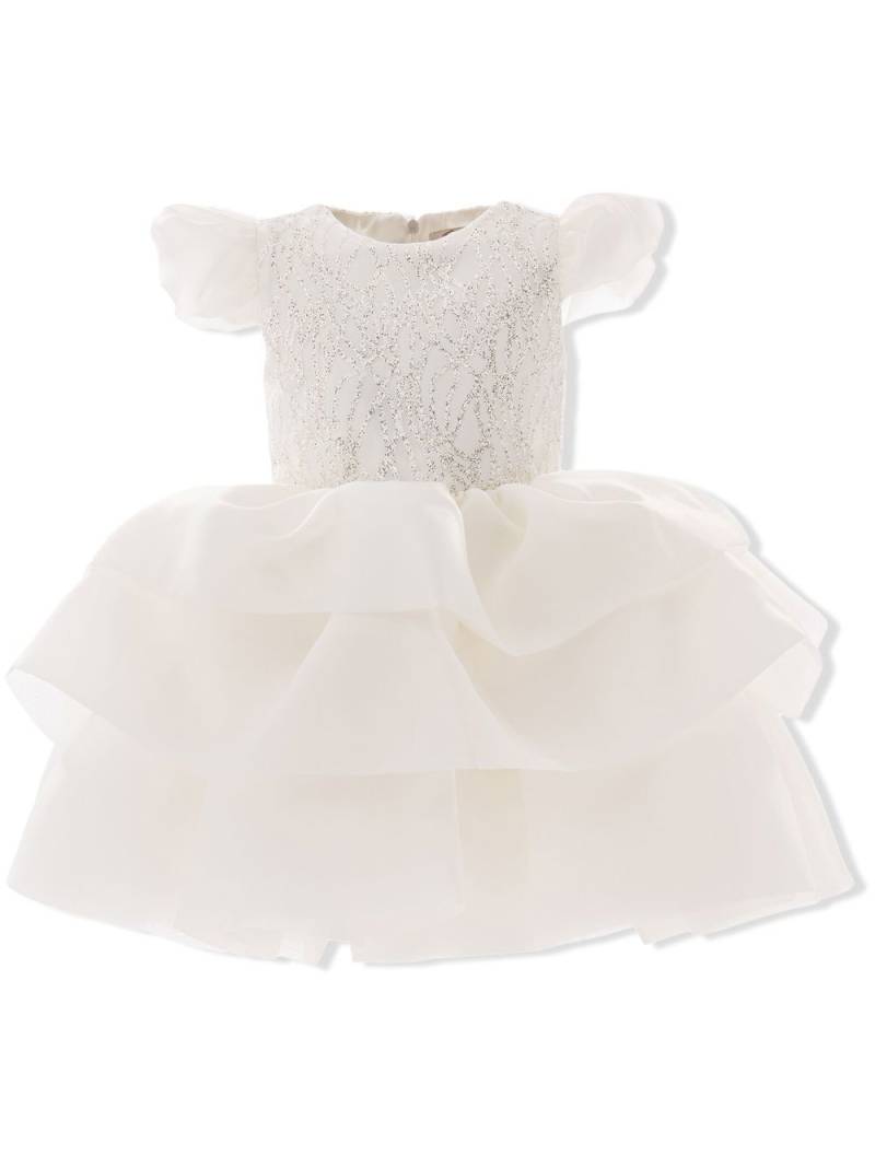 Tulleen Collina ruffle-trimmed teacup dress - White von Tulleen