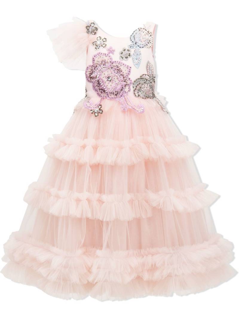 Tulleen Lilac floral-embroidered tulle dress - Pink von Tulleen