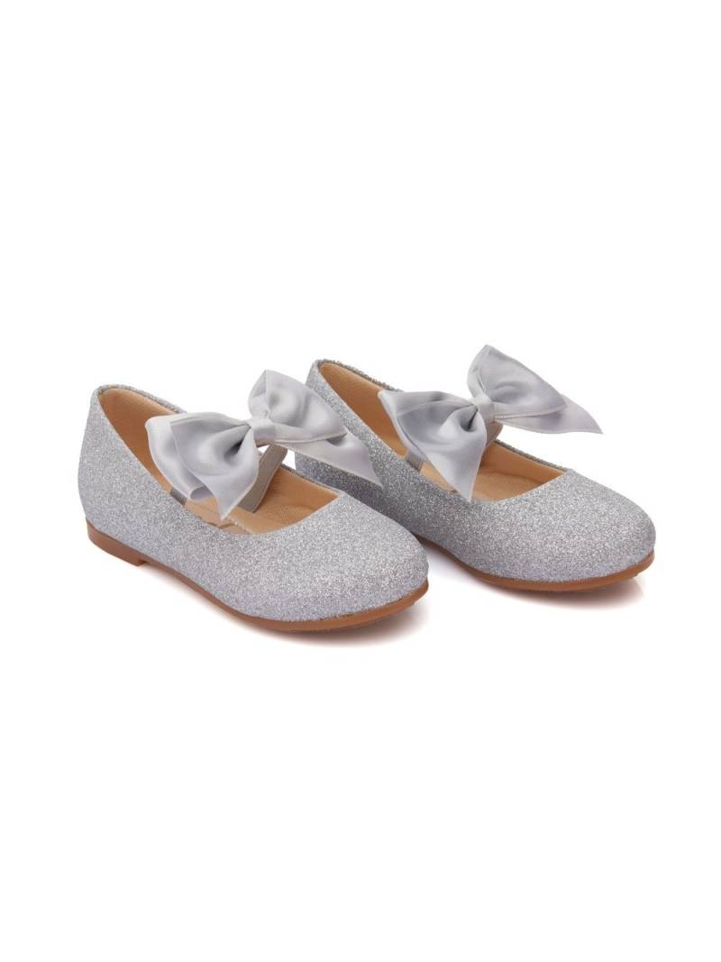 Tulleen bow-detail ballerina shoes - Silver von Tulleen