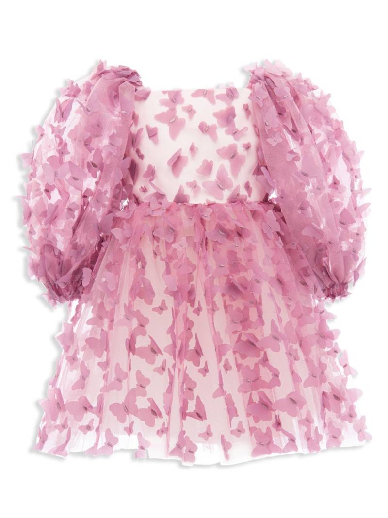 Tulleen butterfly-appliqué flared dress - Pink von Tulleen