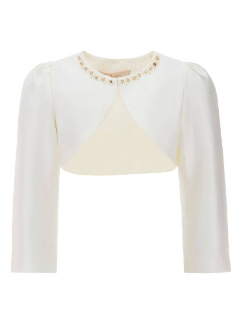 Tulleen cropped satin jacket - White von Tulleen