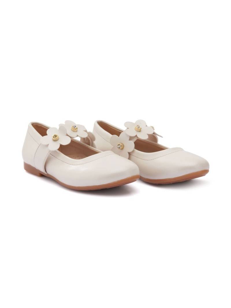 Tulleen floral-strap ballerina shoes - White von Tulleen