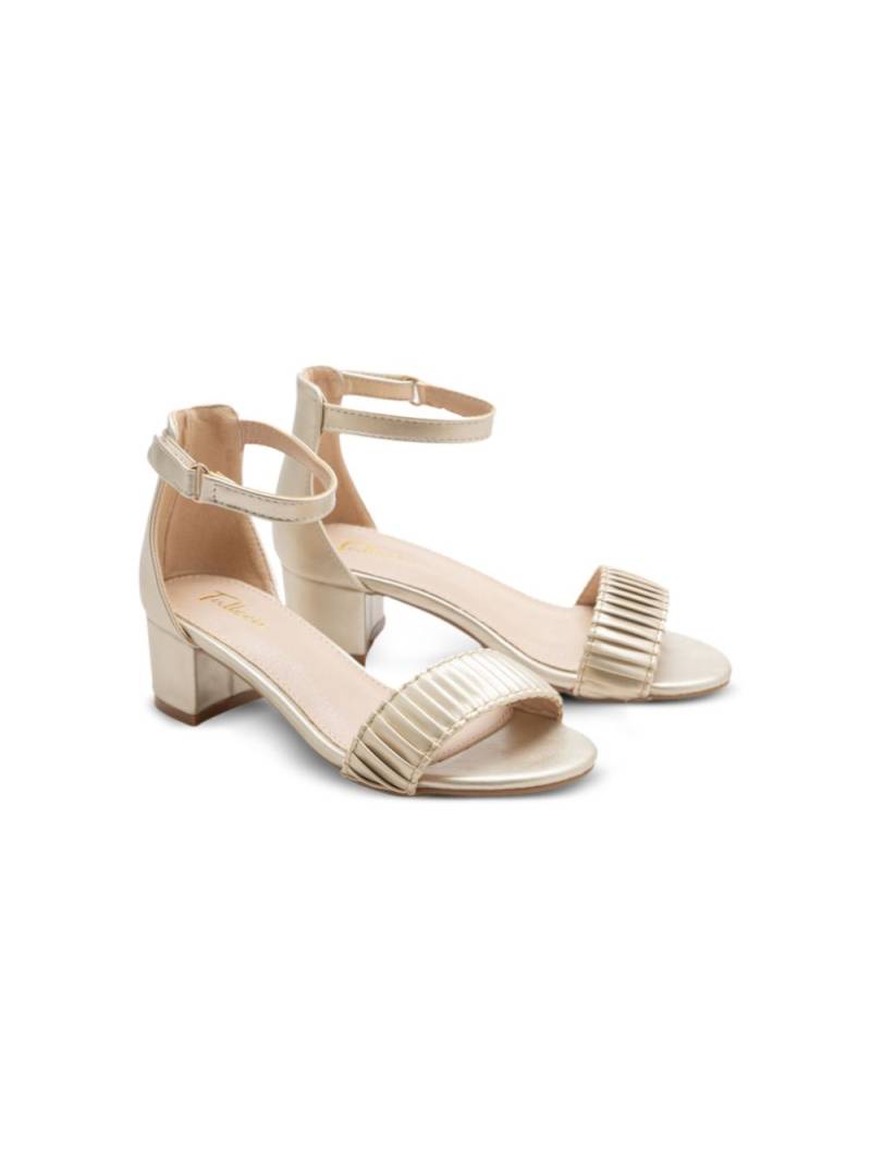 Tulleen pleated block-heels sandals - Gold von Tulleen