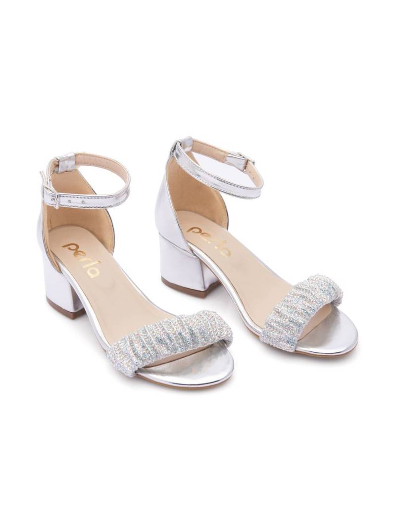 Tulleen rhinestone-embellished scrunch-strap sandals - Silver von Tulleen