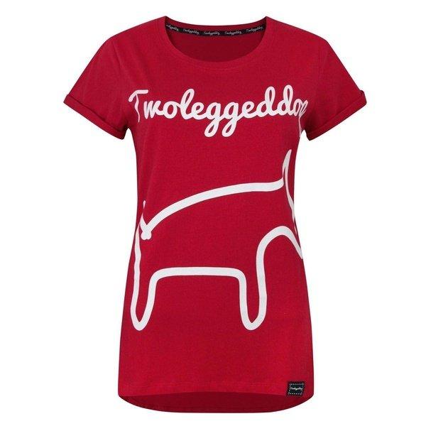 Tshirt Damen Rot Bunt S von Two Legged Dog