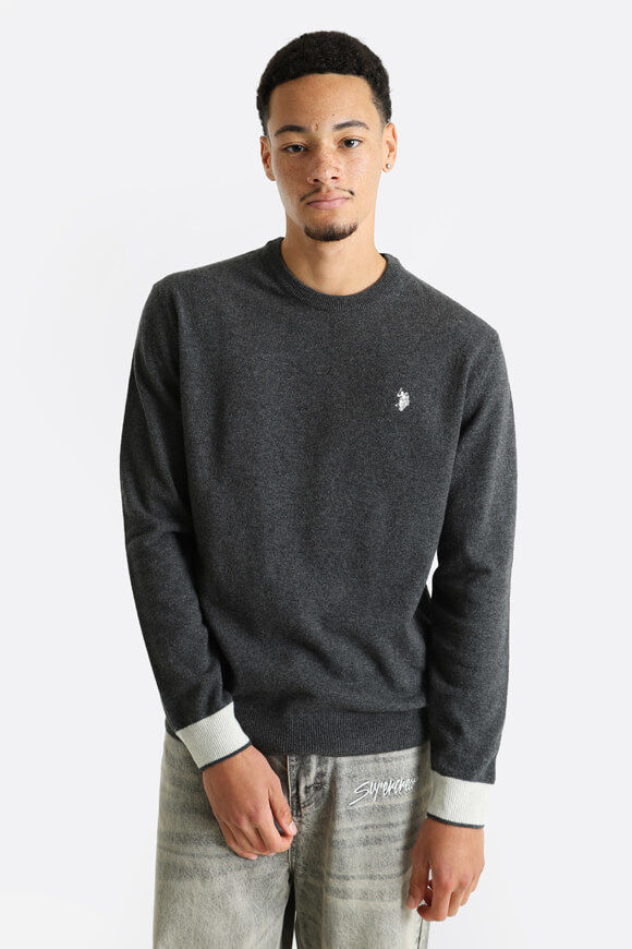 U.S. Polo Assn. Jed Feinstrickpullover | Dark Grey | Herren  | L von U.S. Polo Assn.